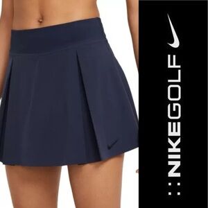 Nike Dri-FIT Club Golf Tennis Obsidian Blue Lined Pleated Skort 15” Size:Large